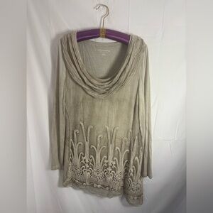 Long Sleeve Gothic Ethereal Silk Assymetrical Top/Mini Dress Size M